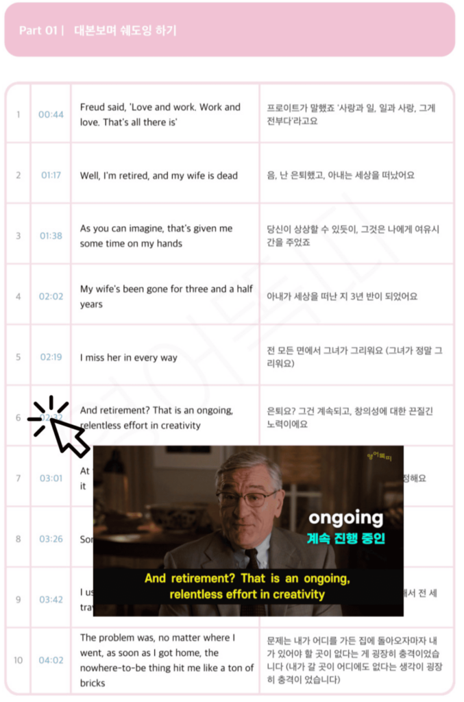 Part 01. 대본보며 쉐도잉 하기